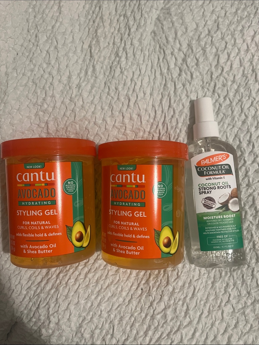Cantu Styling Gels and Palmer’s Root Spray